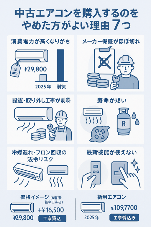 中古エアコンをやめた方がいい 7 つの理由 | 群馬県高崎市の業務用 